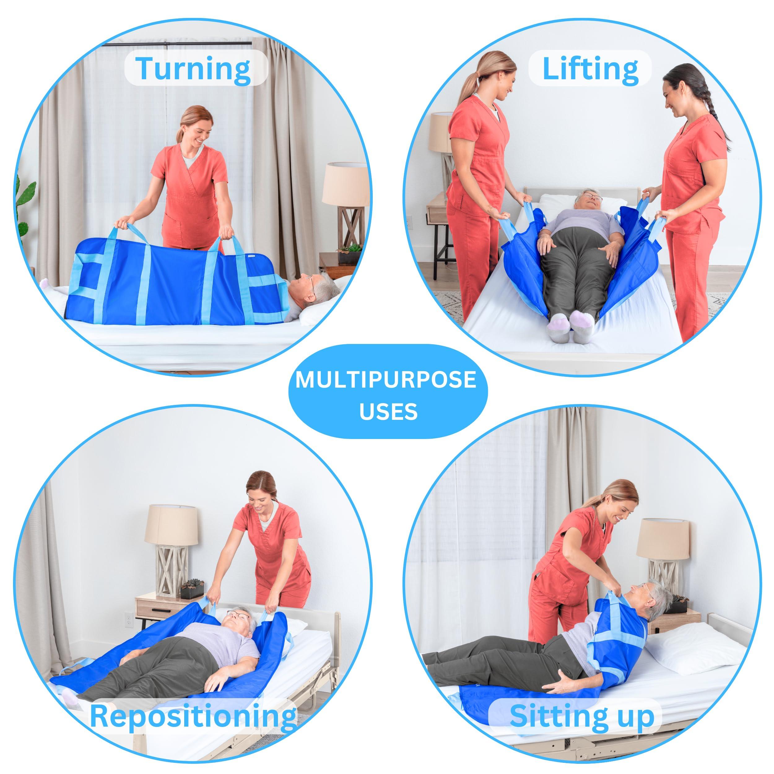 EYRA EYRA Positioning Bed Pads for Elderly, Positioning Bed Pad with Reinforced Handles 48x40, Slide Sheets for Moving Patients, Bed Positioning Pad Designed for Turning, Lifting & Sliding Elderly