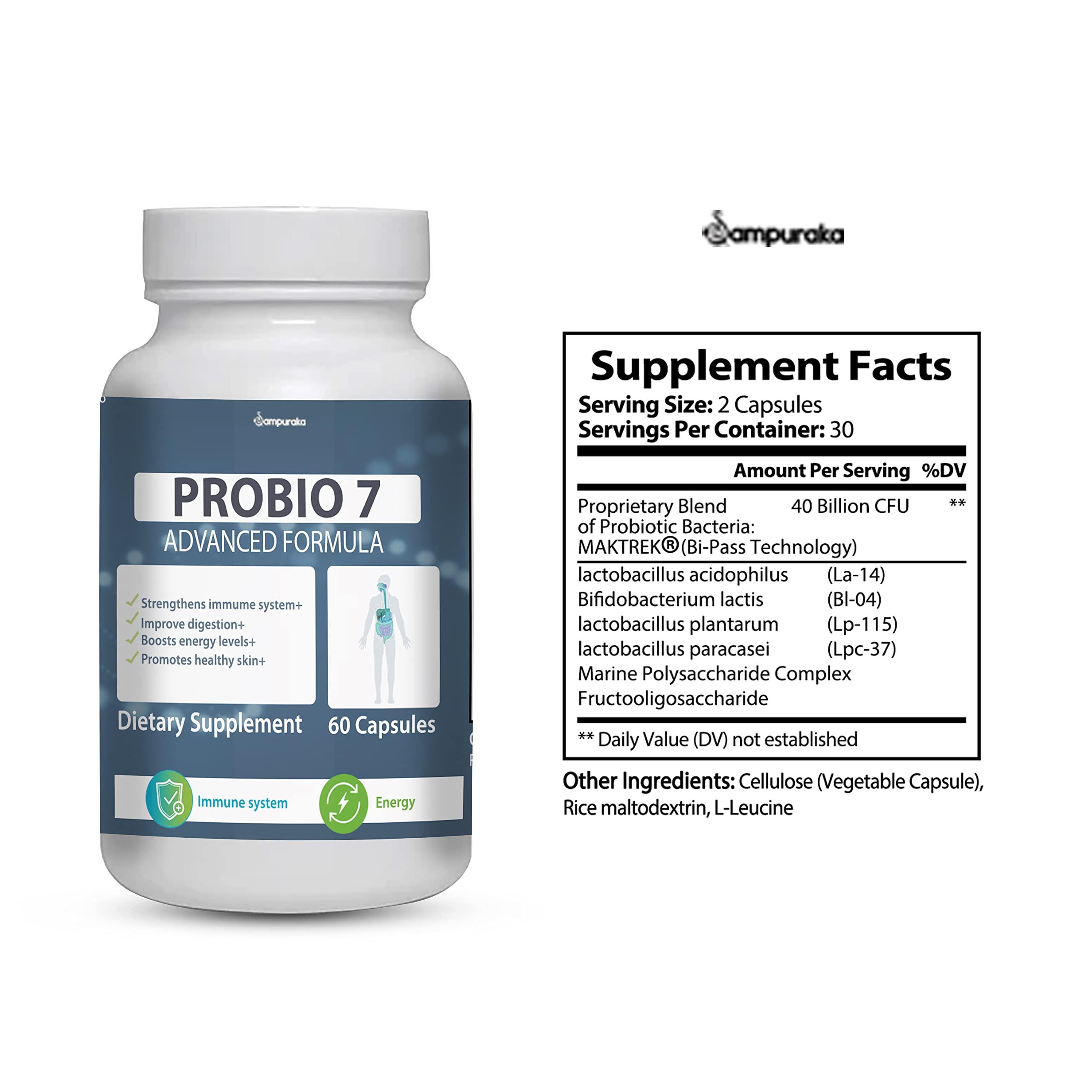 Sampuraka Probio7 Advanced Formula 3 Bottles Supplement - 180 Pills