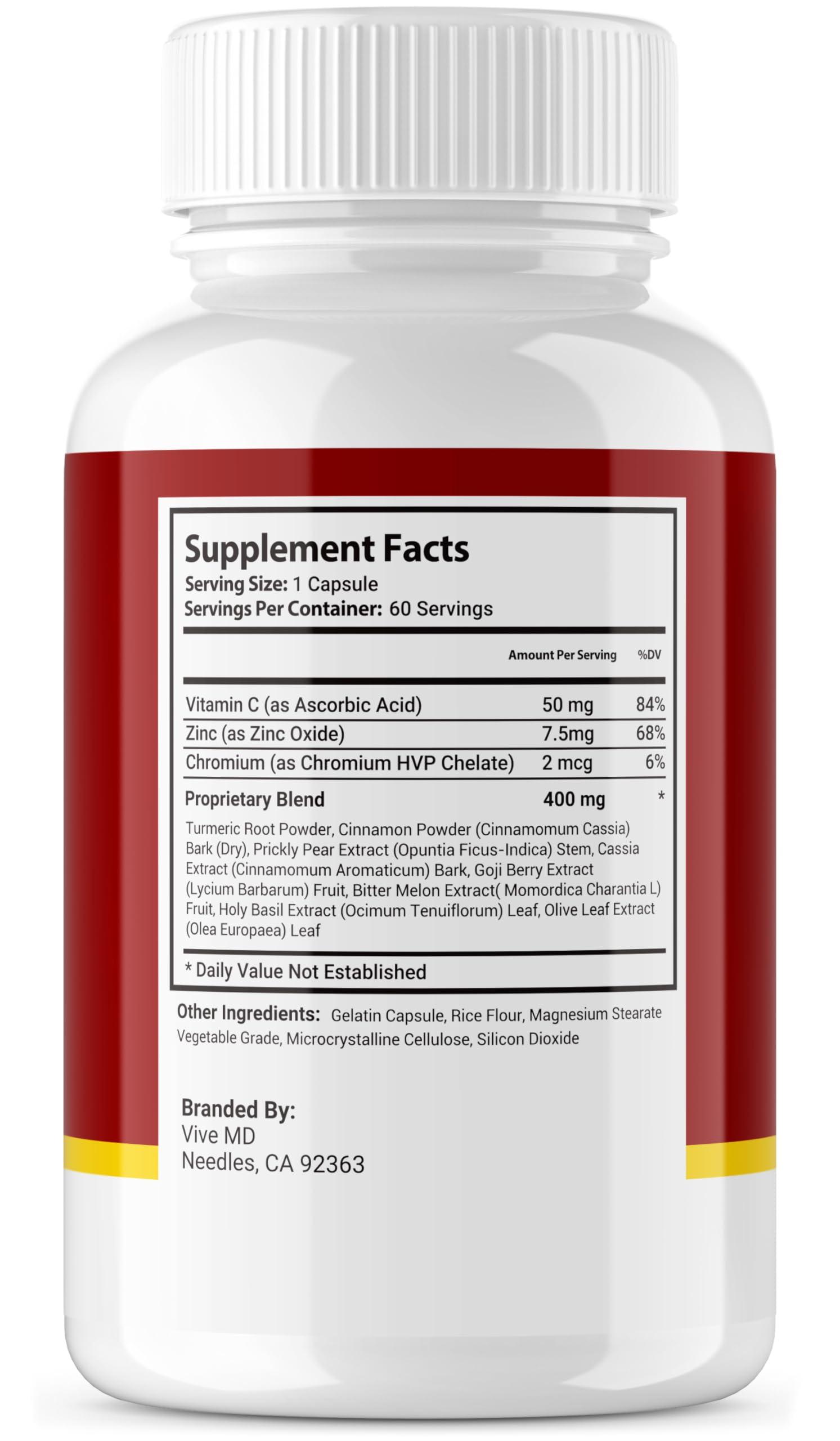 VIVE MD Nervogen Pro Supplement - Official Formula - Nervogen Pro for Neuropathy Capsules, Advanced Formula Dietary Supplement Pills, Vitamin C Zinc Enhanced - Nervogen Pro Reviews (60 Capsules)