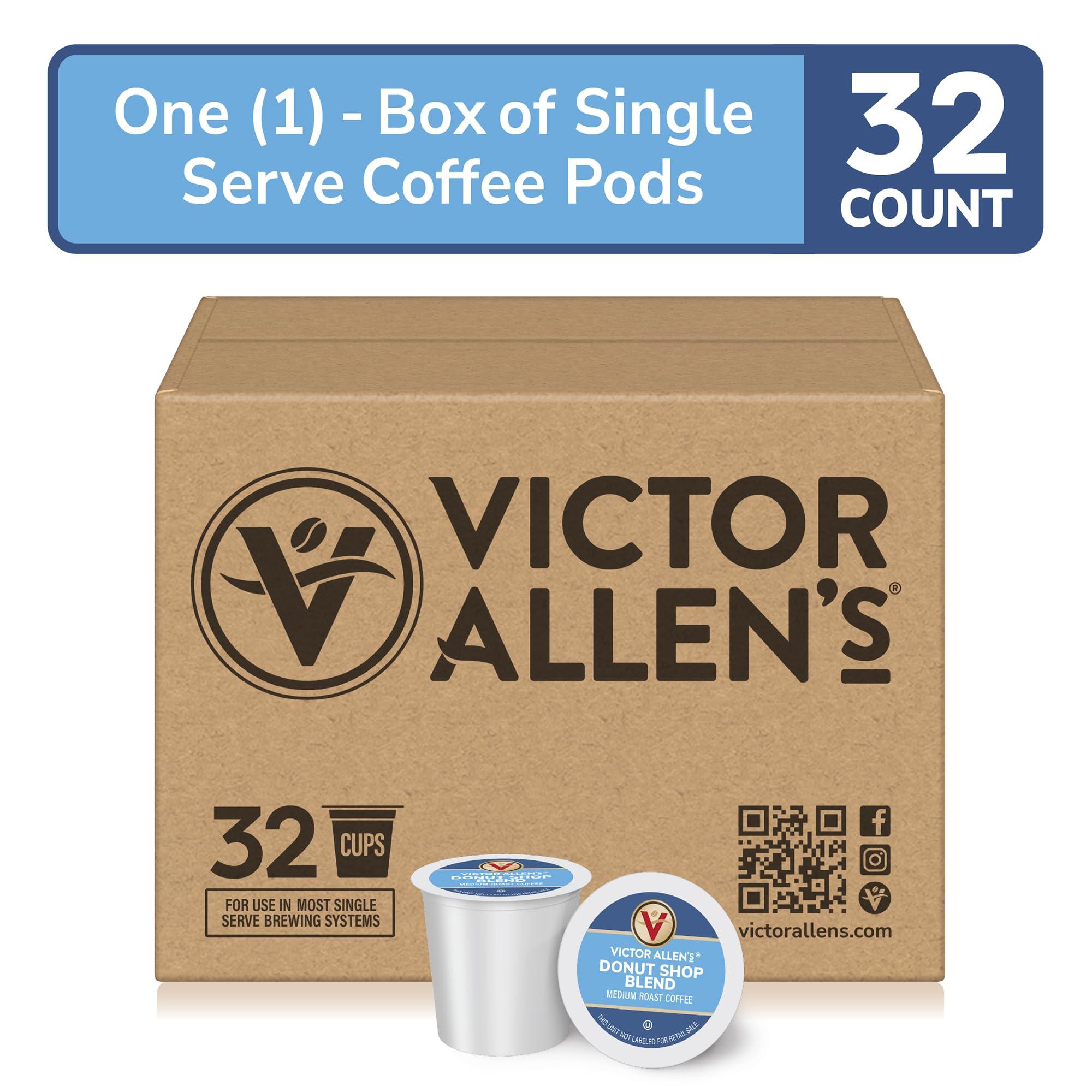 Victor Allen\'s Coffee Victor Allen\'s Coffee Donut Shop Blend, Medium Roast, 32 Count, Single Serve Coffee Pods for Keurig K-Cup Brewers