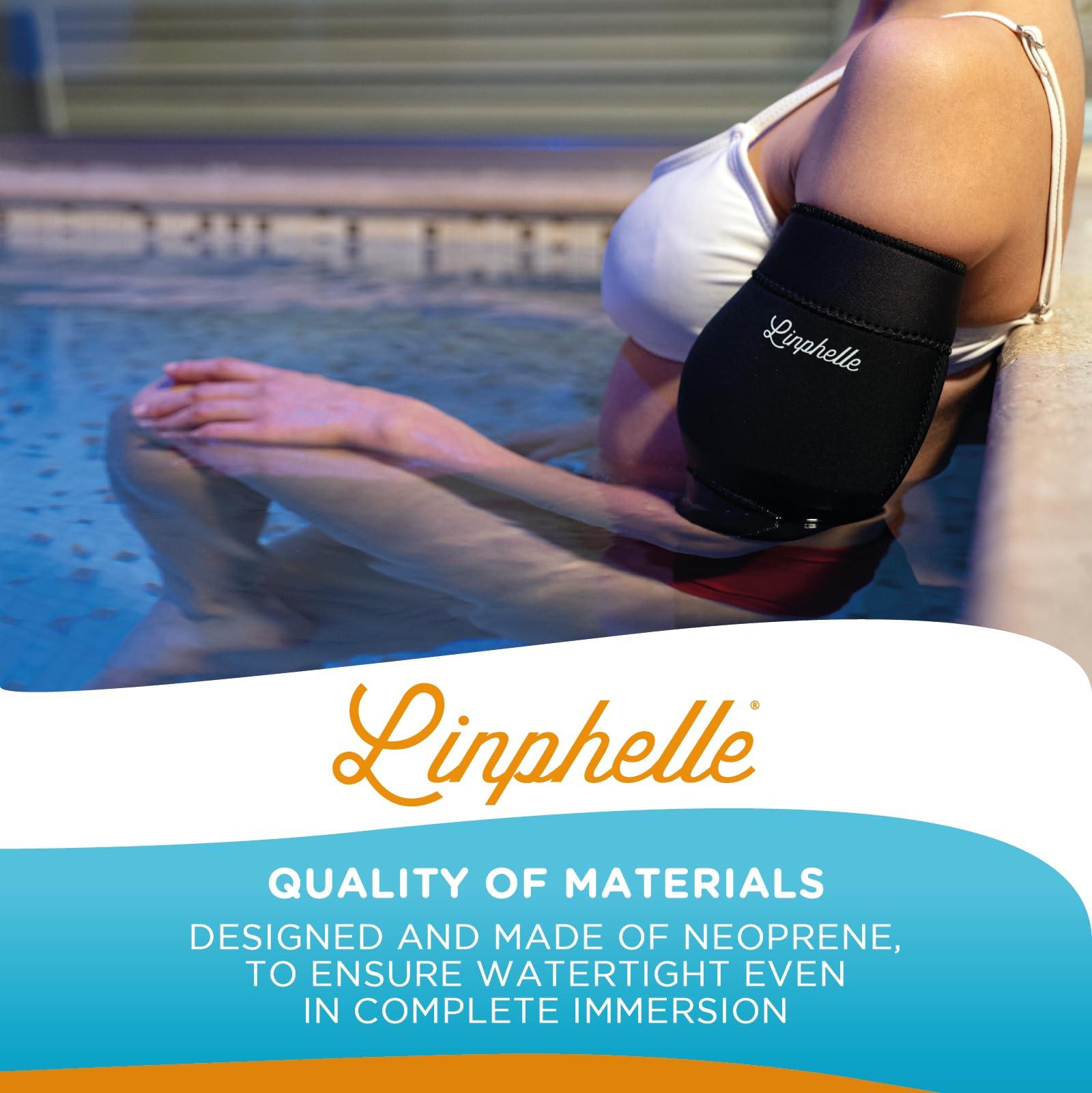 Linphelle Linphelle Waterproof PICC Line Shower Cover PICC Line Sleeve Cover for Upper Arm in Neoprene, Usable for Sea or Pool Bathing, Shower Sleeve for PICC Line, Glucose Sensors, Black, Size XX-Large