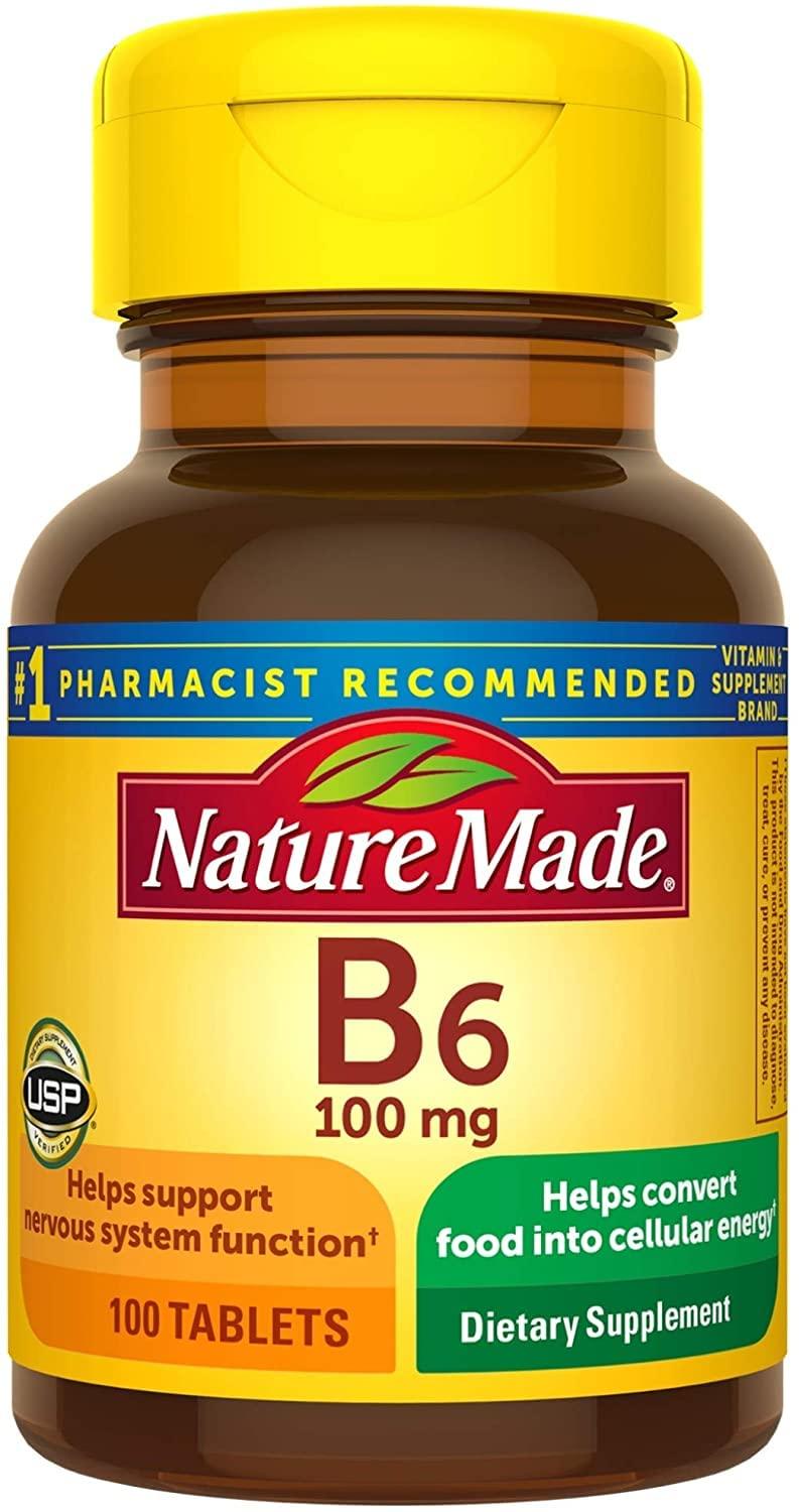 Nature Made Nature Made Vitamin B-6 100 mg Tablets 100 ea (Pack of 4)