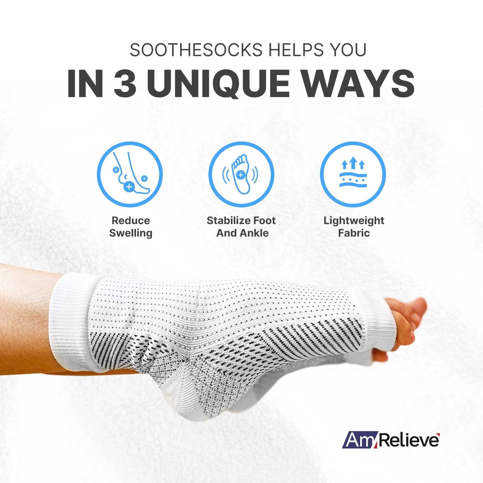 AmRelieve AmRelieve Soothesocks Neuropathy Socks for Women and Men - Compression Socks for Diabetic Foot Pain, Plantar Fasciitis Relief, and Ankle Support