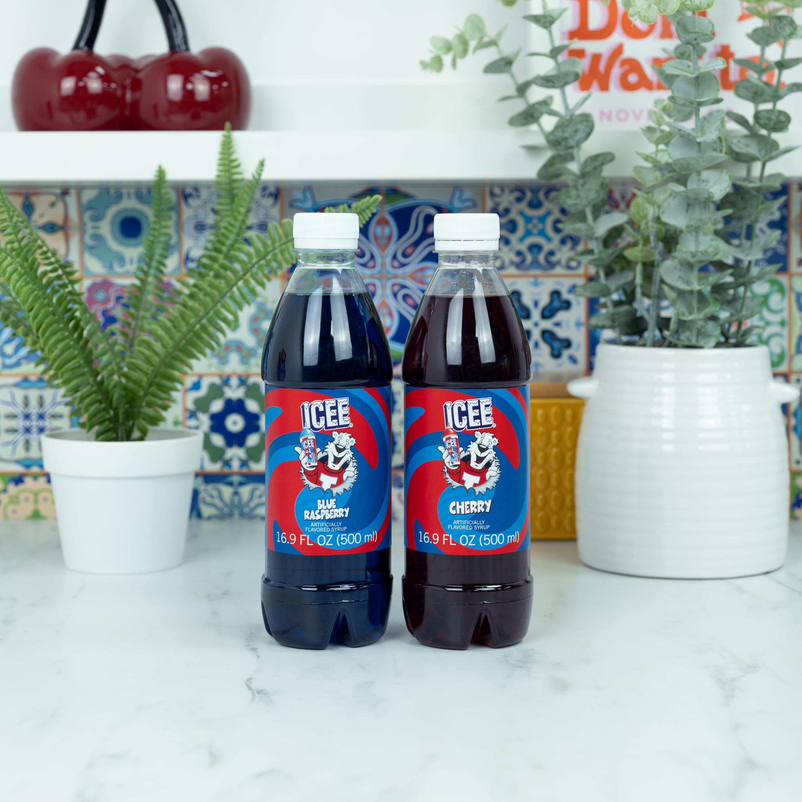 Fizz Creations ICEE 2 Pack Slushie Syrups. Genuine ICEE Slushy syrups including Blue Raspberry and Red Cherry Flavors. 2 16.9 Fl oz Bottles. Officially Licensed ICEE Merchandise from Fizz Creations.