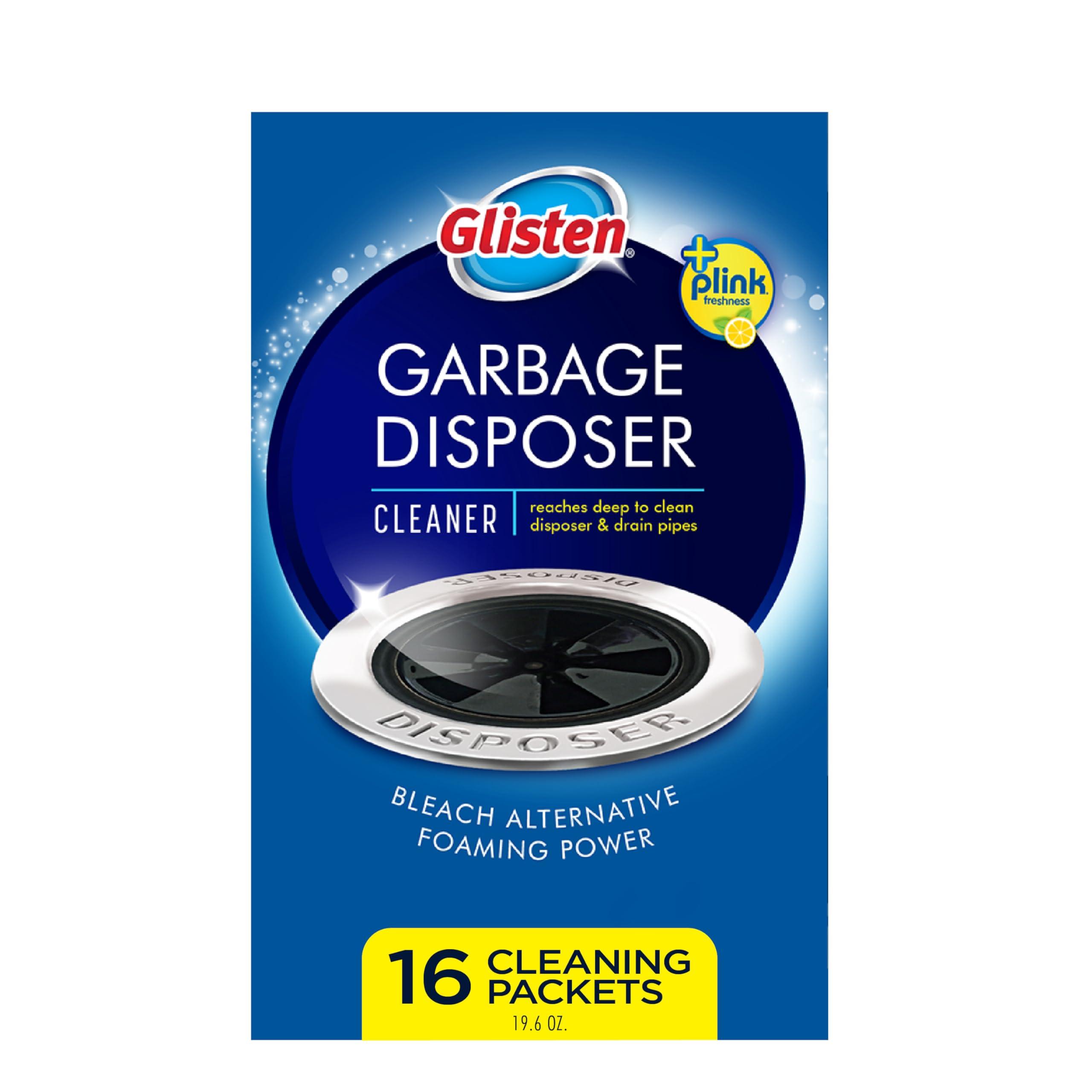 Glisten Glisten Garbage Disposer Cleaner and Freshener with Foaming Action, Helps Remove Buildup in Drains, Lemon Scent, 16 Packets