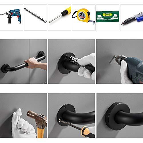 TenNuoDa Grab Bar Bathroom Safety Hand Rail Black 23 Inch Stainless Steel -safe Grip Handles - Restroom Handicap Handle Assist Pole - Decorative Grab Bars for Bathtubs and Showers for Bath Shower Toilet