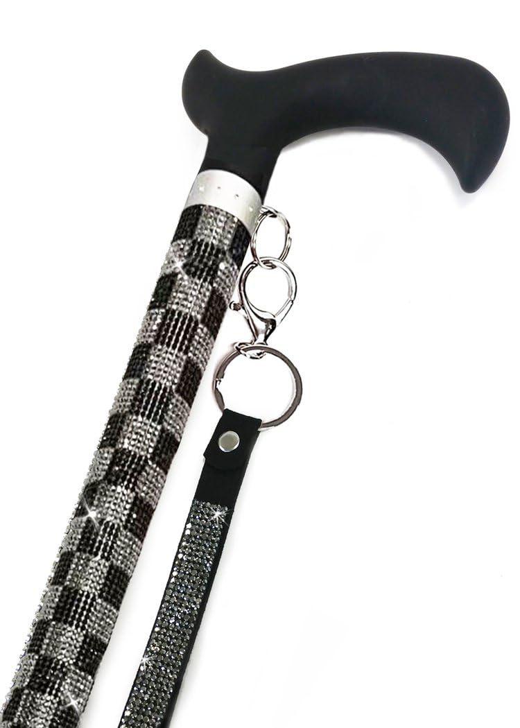Jacqueline Kent Jacqueline Kent Sugar Cane - Adjustable Cane - Crystal Check-Mate