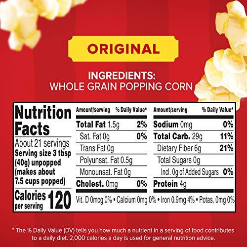 Orville Redenbacher's Orville Redenbachers Original Gourmet Yellow Popcorn Kernels, 30 Ounce, Pack of 6