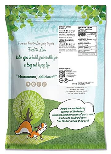 Food to Live Food to Live Barley Powder, 5 Pound - Ground Whole Raw Dried Young Leaves, Fine Milled, Kosher, Vegan Superfood, Rich in Fiber, Protein. for Juices, Smoothies, Shakes, Instant Breakfast Drinks.
