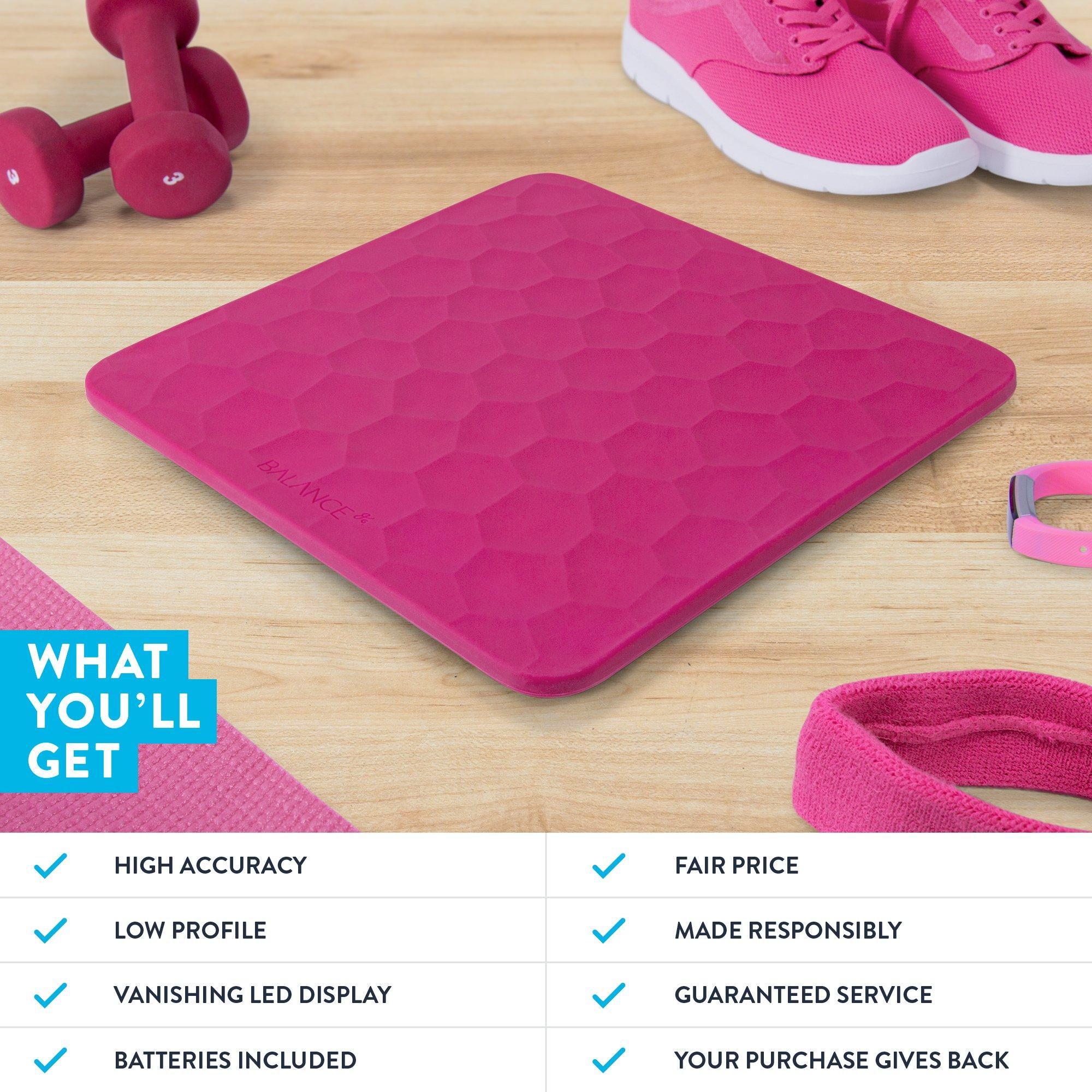 Greater Goods Greater Goods Scale for Body Weight, Accurate Digital Bathroom Scale with Non-Slip Textured Silicone Cover, 400lbs Capacity, Pink