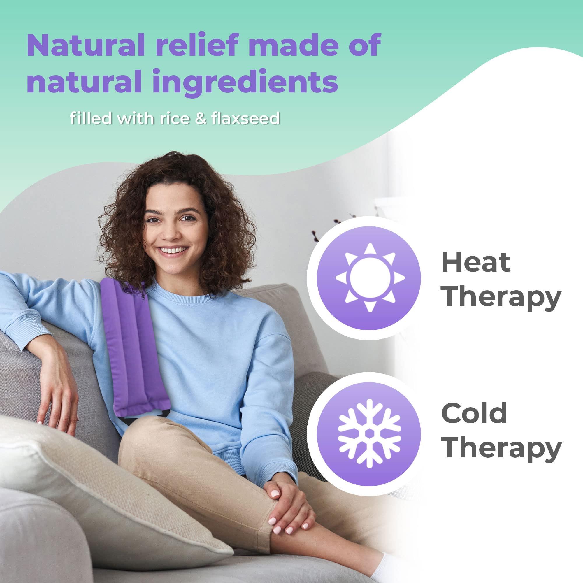 MY HEATING PAD Microwavable Heating Pads for Lower Back, Neck, and Shoulder Pain Relief - Moist Microwave Heating Pad for Muscles and Joints - Microwave Hot Pack Heat Pad for Cramps -2 Heat Pack Purple