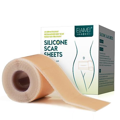 Moulis Silicone Scar Sheets (1.6” x 120” Roll-3M), Silicone Scar Tape Roll, Scar Silicone Strips, Reusable, Professional Scar Removal Sheets for C-Section, Surgery, Burn, Keloid, Acne et