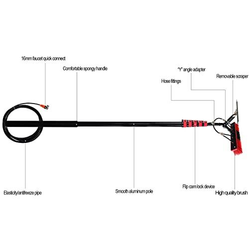 ELBLUS ELBLUS Water Fed Pole Kit, Water Fed Brush w/Squeegee,Extendable Solar Panel Cleaning Brush Outdoor Washing Equipment Tool Cleaning Brush can Spray Water,12FT/3.6M