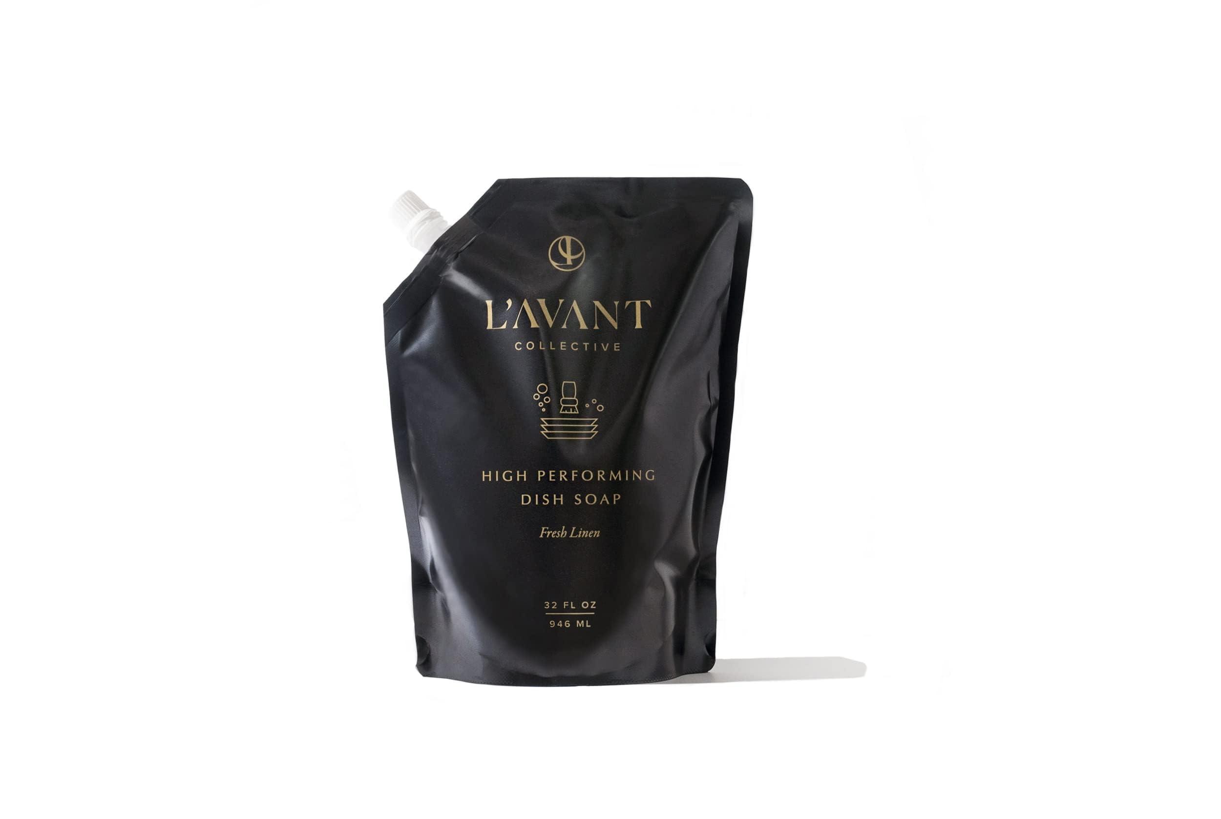 L\'AVANT Collective L\'AVANT Collective High Performing Dish Soap Refill | Plant-Based Ingredients & High Performing Formula | Fresh Linen Scent | 32 FL oz/946 mL
