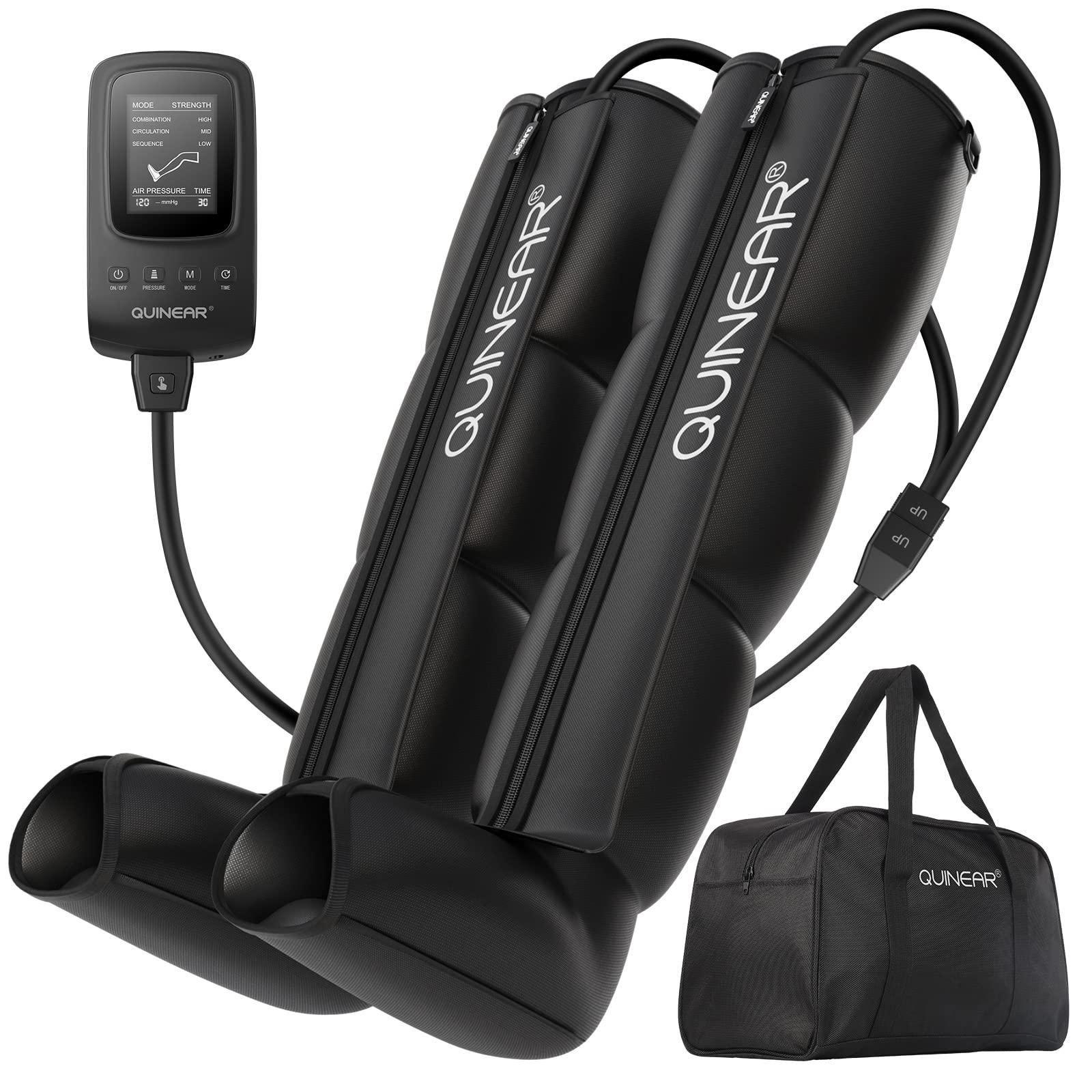 QUINEAR QUINEAR Air Compression Recovery System, Professional Sequential Device for Massage Therapy, Foot and Leg Recovery Boots to Improve Circulation for Athletes (Large)