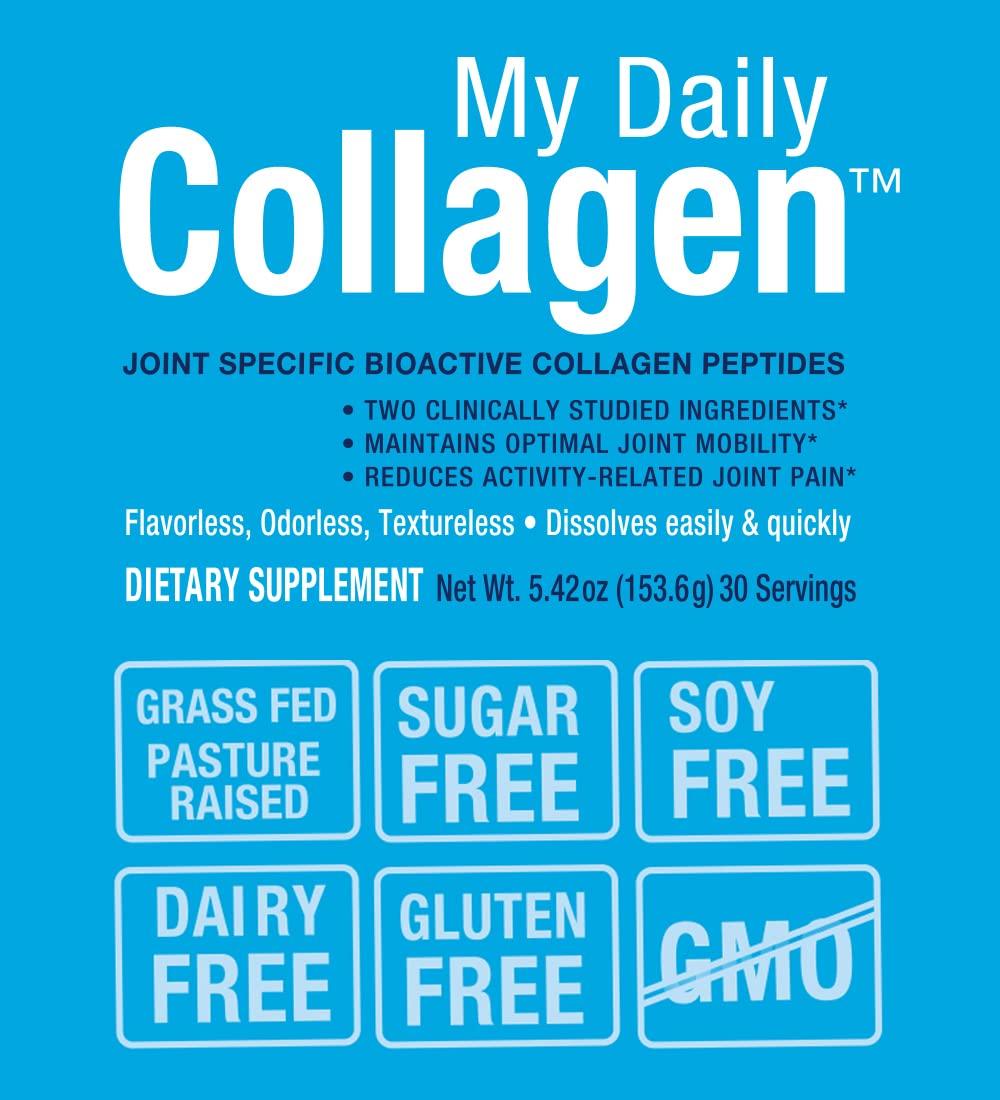 Living Well Nutraceuticals My Daily Collagen: Collagen Peptides Powder with Vitamin C for Joint Support - Perfect for Achy Knees Sore Hands and Knotted Shoulders