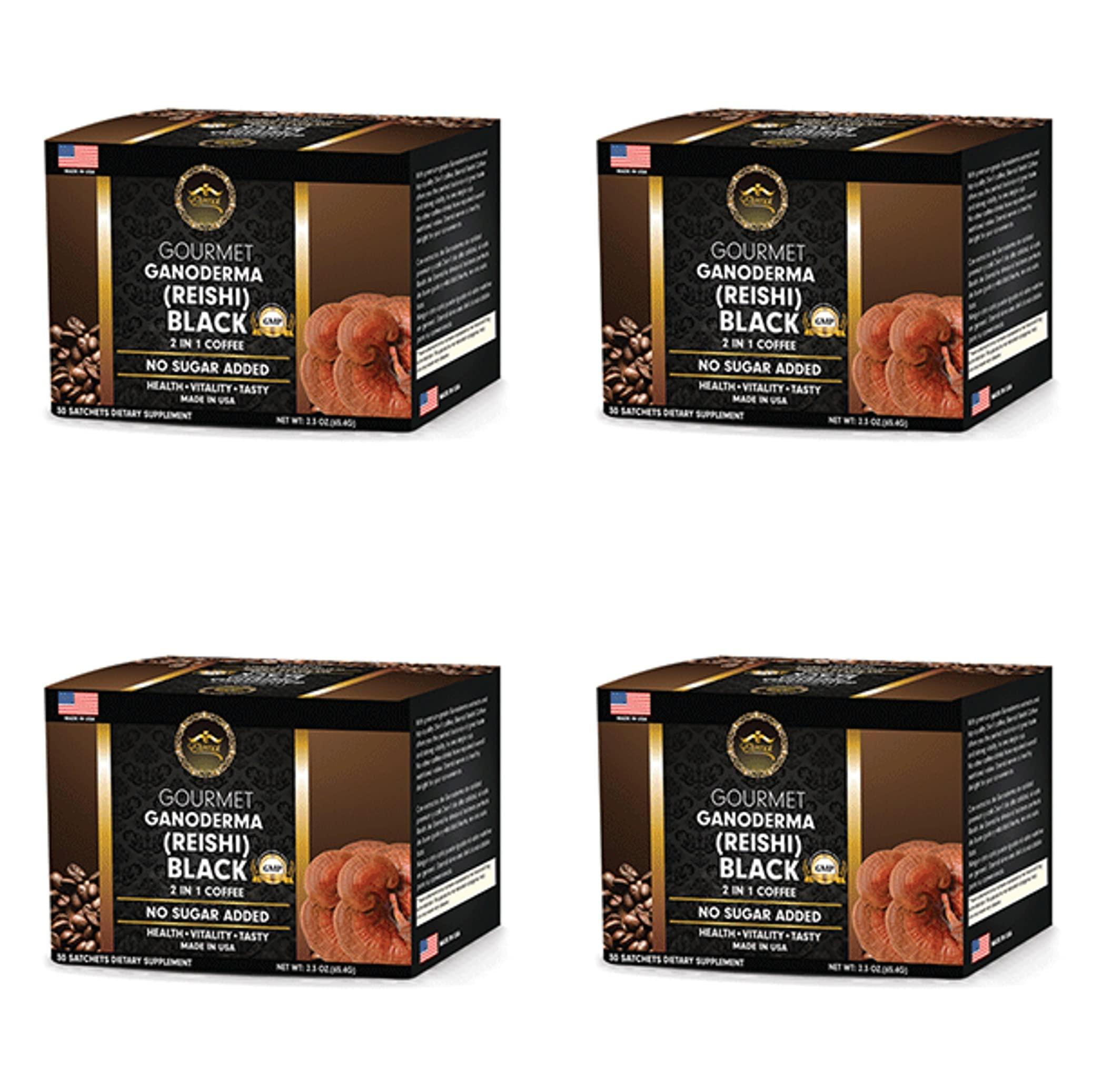 Eternal Spirit Beauty Eternal Gourmet Ganoderma (REISHI) Black Coffee 2 in1 Made in USA Cafe Negro con ganoderma Eternal Pack of 4