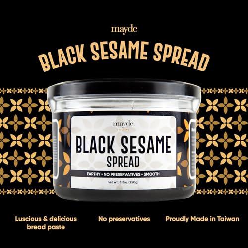 Mayde Mayde Black Sesame Paste Spread, Premium Ground Black Sesame Jam (8.8 oz, Black Sesame)