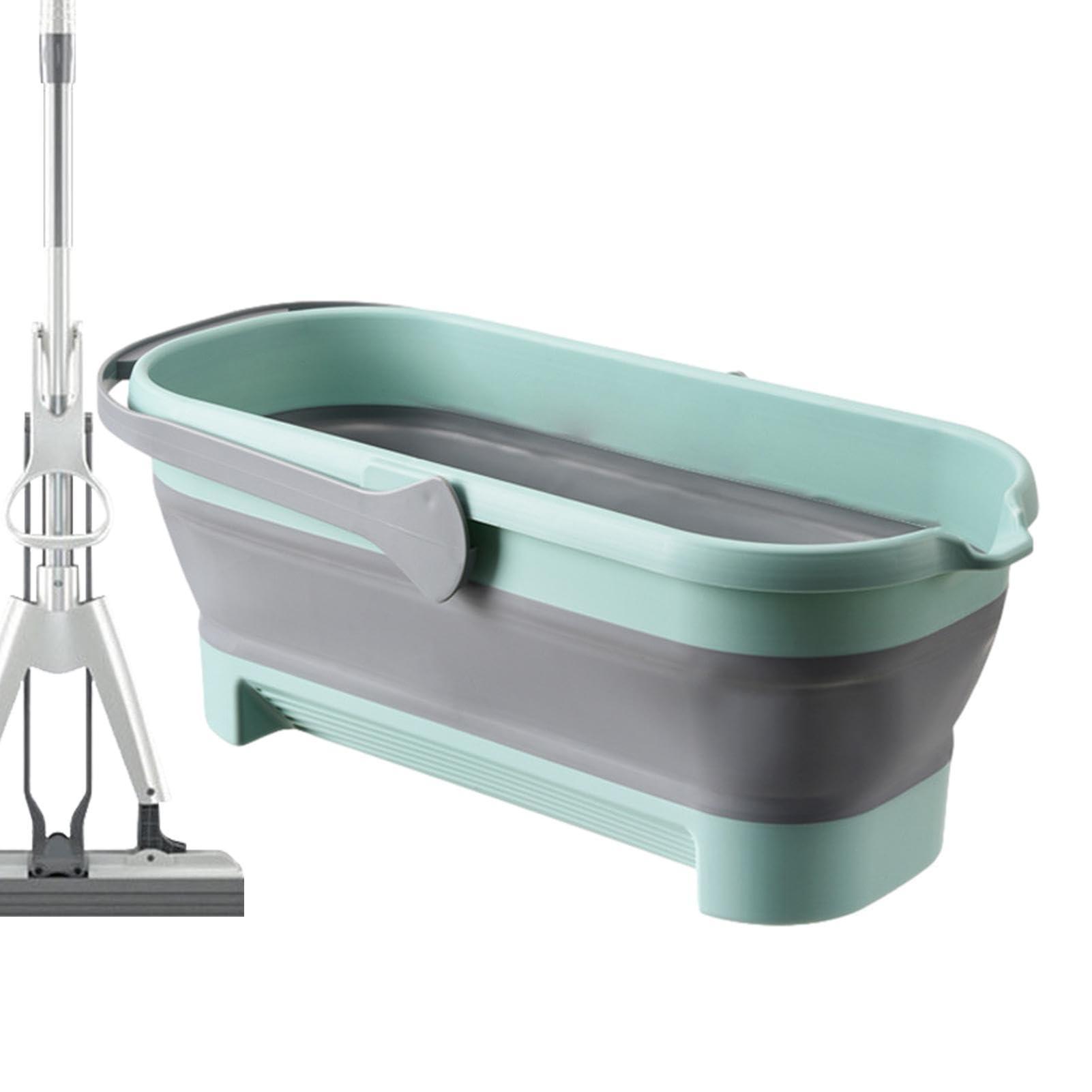 Shakven Large Collapsible Mop Bucket, Portable Folding Mop Bucket, Multipurpose Wash Bin for Camping, Beach Trips, Tailgating Parties, and Cleaning Supplies, Cleaning Mop Space Saving Storage