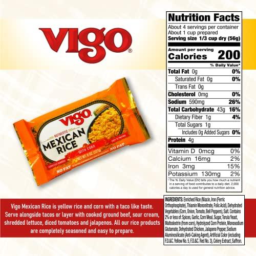 Vigo Vigo Authentic Mexican Rice with Corn, No Fat, 8oz (Mexican, 8 Ounce (Pack of 1))