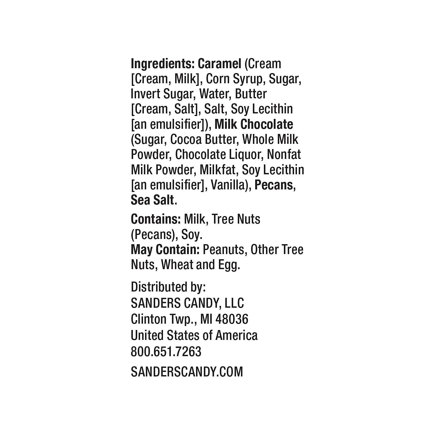 Second Nature Brands Sanders Milk Chocolate Sea Salt Caramel Pecan Clusters - 18 oz Tub