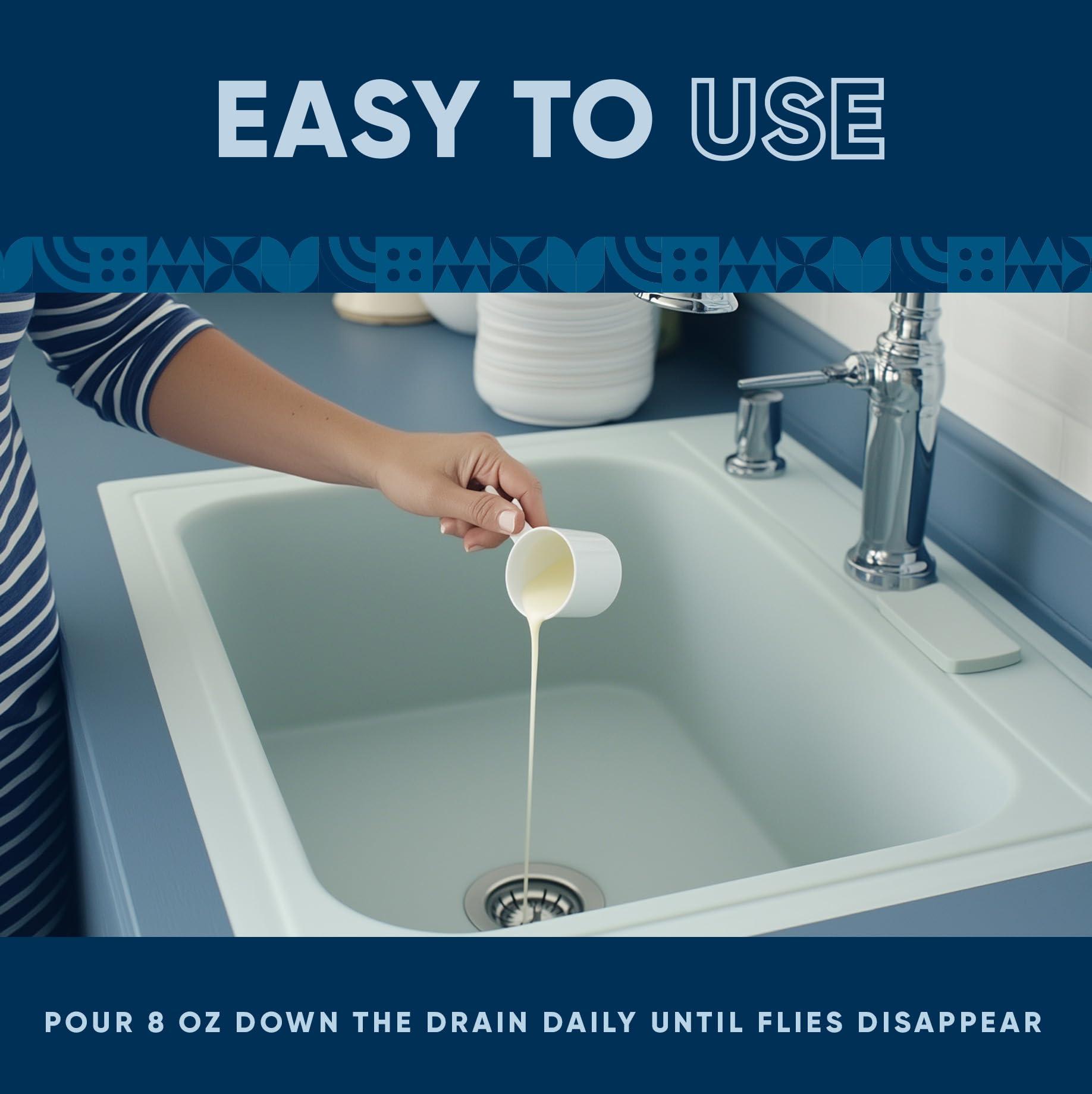 Eco Strong Fruit Fly Drain Treatment | Drain Fly Eliminator | Eliminates Gnats, Sewer Flies and More - Works in All Drains - 64 Fl Oz