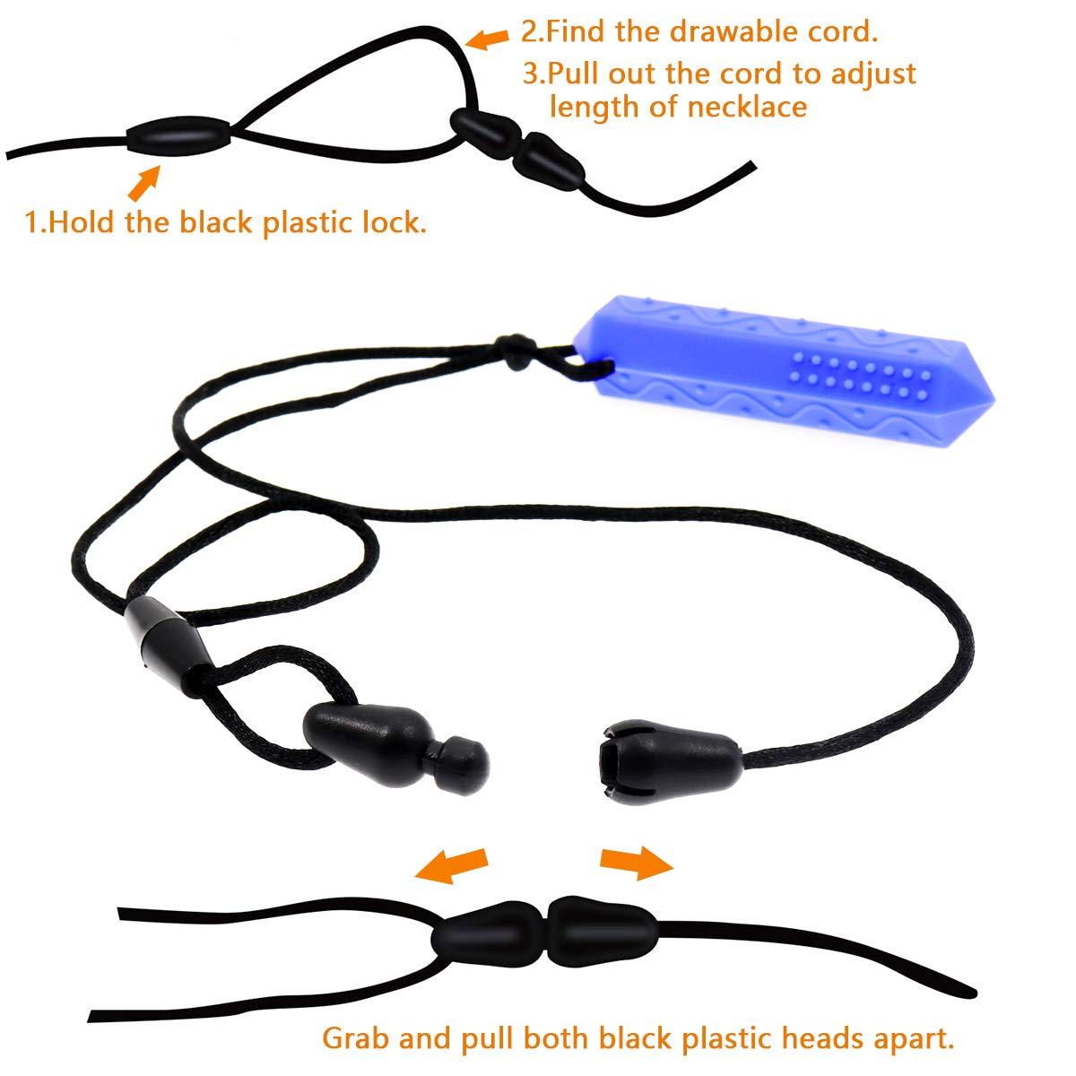 TUXEPOC Sensory Chew Necklaces for Kids Safe and Non-Toxic Silicone Chewelry for Sensory Stimulation