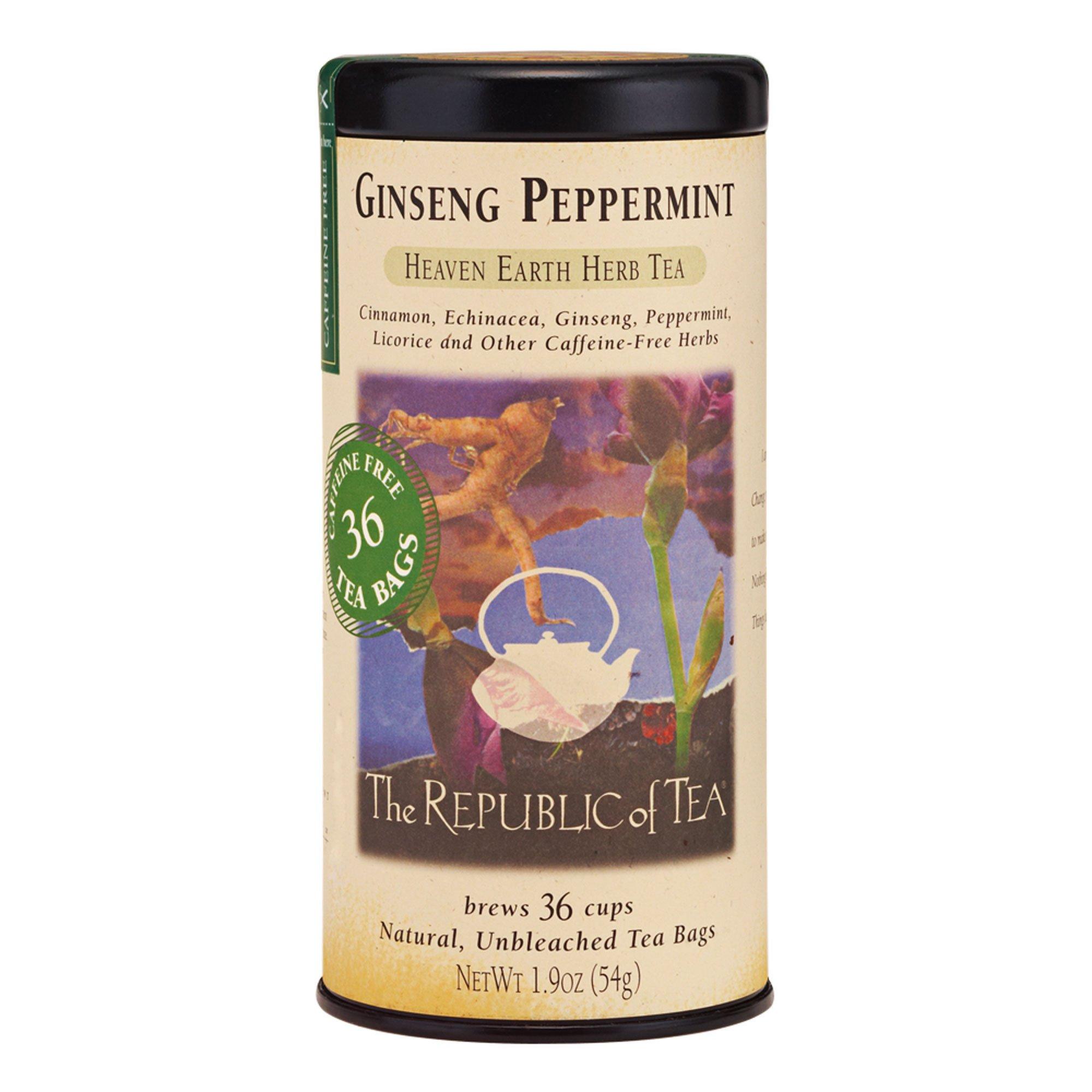 The Republic of Tea The Republic of Tea Ginseng Peppermint Herbal Tea, 36 Tea Bag Tin