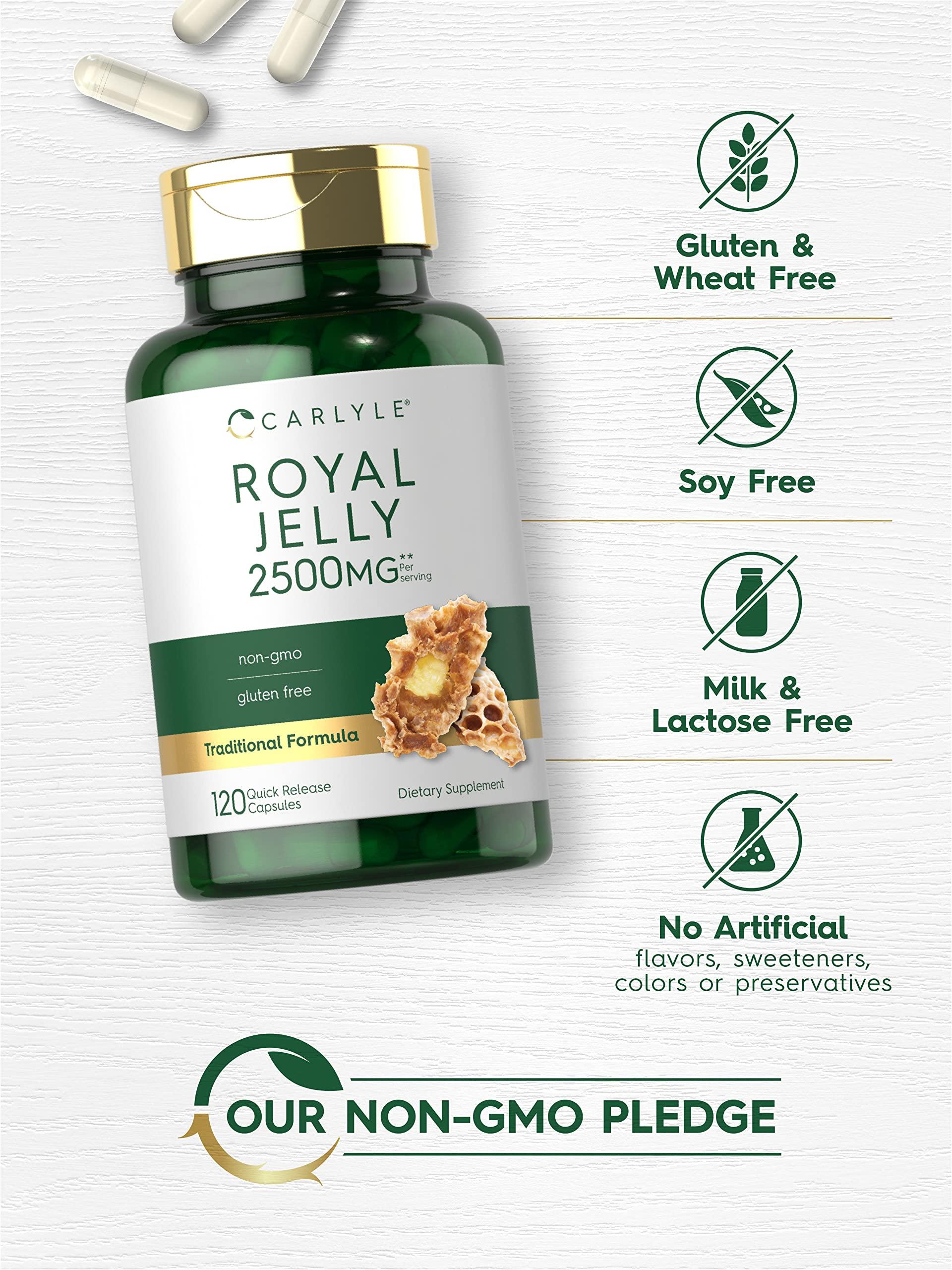 Carlyle Carlyle Royal Jelly Capsule | 2500mg | 120 Count | Non-GMO and Gluten Free Formula | Traditional Supplement