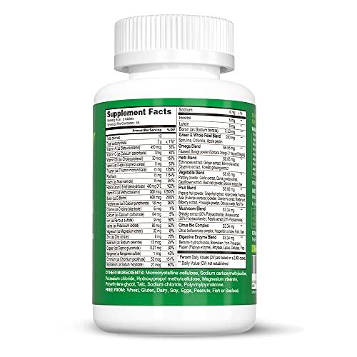 VEGEPOWER Whole Food Multivitamin for Men Women - with 65+ Vitamins, Minerals, Organic Nature Powder & Extracts - Whole Food Supplement for Energy, GUT, immune Health - All Natural, Non-GMO 90 Vegan tablets