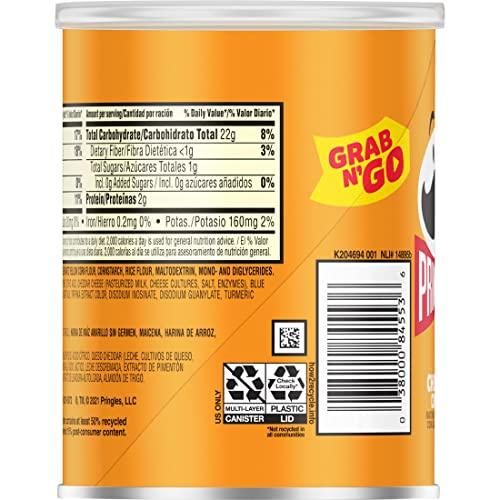 Pringles Pringles Potato Crisps Chips, Lunch Snacks, Office and Kids Snacks, Grab N' Go Snack Pack, Cheddar Cheese, 1.4oz Can (1 Can)