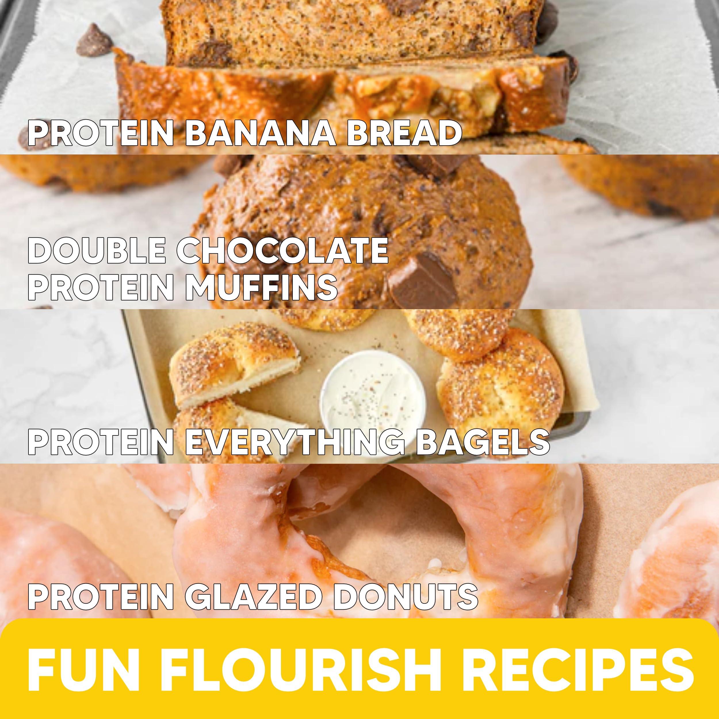 Flourish Flourish - Protein Pancake & Waffle Mix, Whey Protein Isolate & Flax Seed, Non-GMO, No Added Sugar, Superfood, High Protein & Fiber, Just Add Water - Buttermilk, 16oz