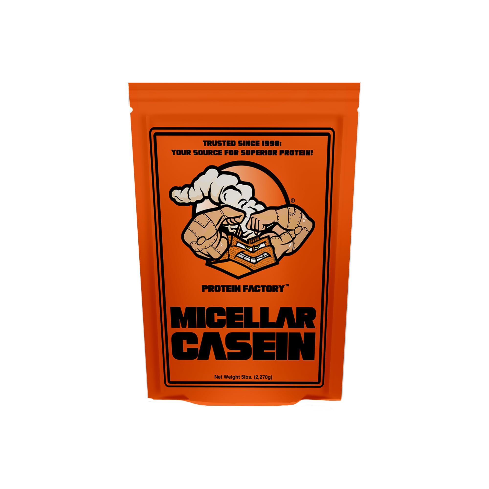 Proteinfactory Protein Factory Micellar Casein Protein - 5lb Fresh Curd Casein from French Farms for Muscle Growth - Plain Non-GMO, Soy Free & Preservative Free Slow Release Protein - 76 Serving