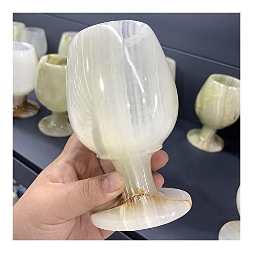 SAIYI SAIYI Decorative Ornaments 5 Inches Afghanistan Jade Goblet Healing Crystal Quartz Cup Reiki Energy Ore for Home Decor (Color : Partial White)