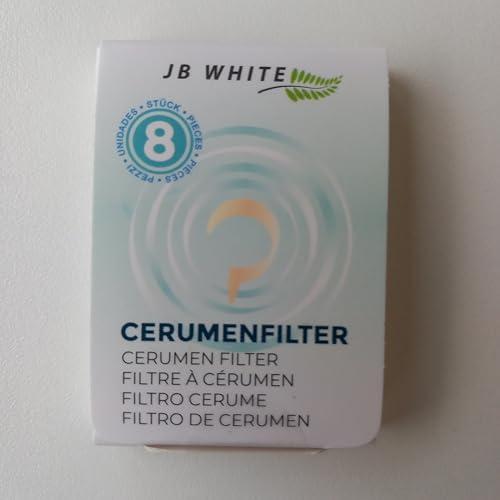 JB WHITE JB White 8 Wax Filters for Hearing Aids compatible with Phonak Cerustop Wax Guards | Widex Nanocare | Oticon ProWax MiniFit | Siemens Signia 3.0 | Resound | Hearing Aid Replacement Filter (8pcs 1.3mm)