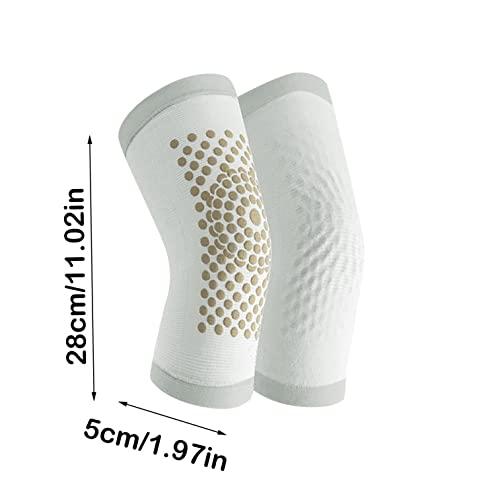 Fottone Self Heating Knee Pads Magnetic Therapy - Kneepad Outdoor Sports Knee Protector for Knee Fatigue Leg Massager Heated Knee Pad for Stress Relief (Gray, L)