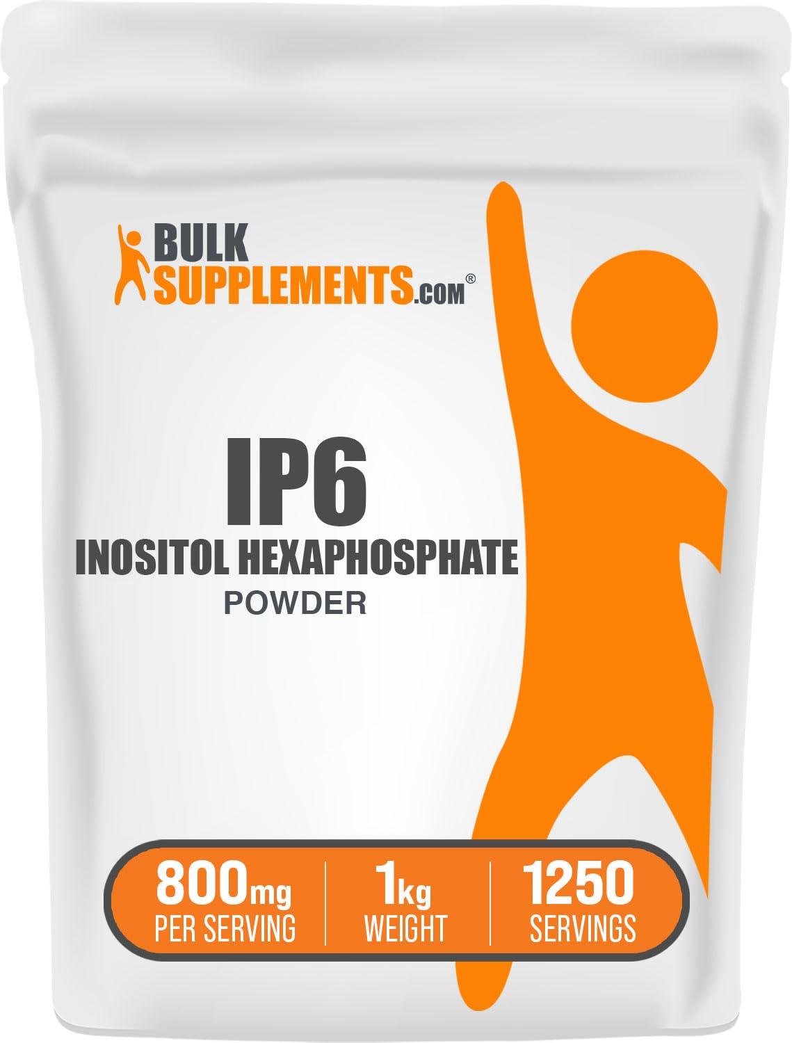 BulkSupplements BulkSupplements.com IP6 Powder - Inositol Hexaphosphate, IP6 Supplement - Inositol Supplement for Immune Support, Gluten Free, 800mg per Serving, 1kg (2.2 lbs) (Pack of 1)