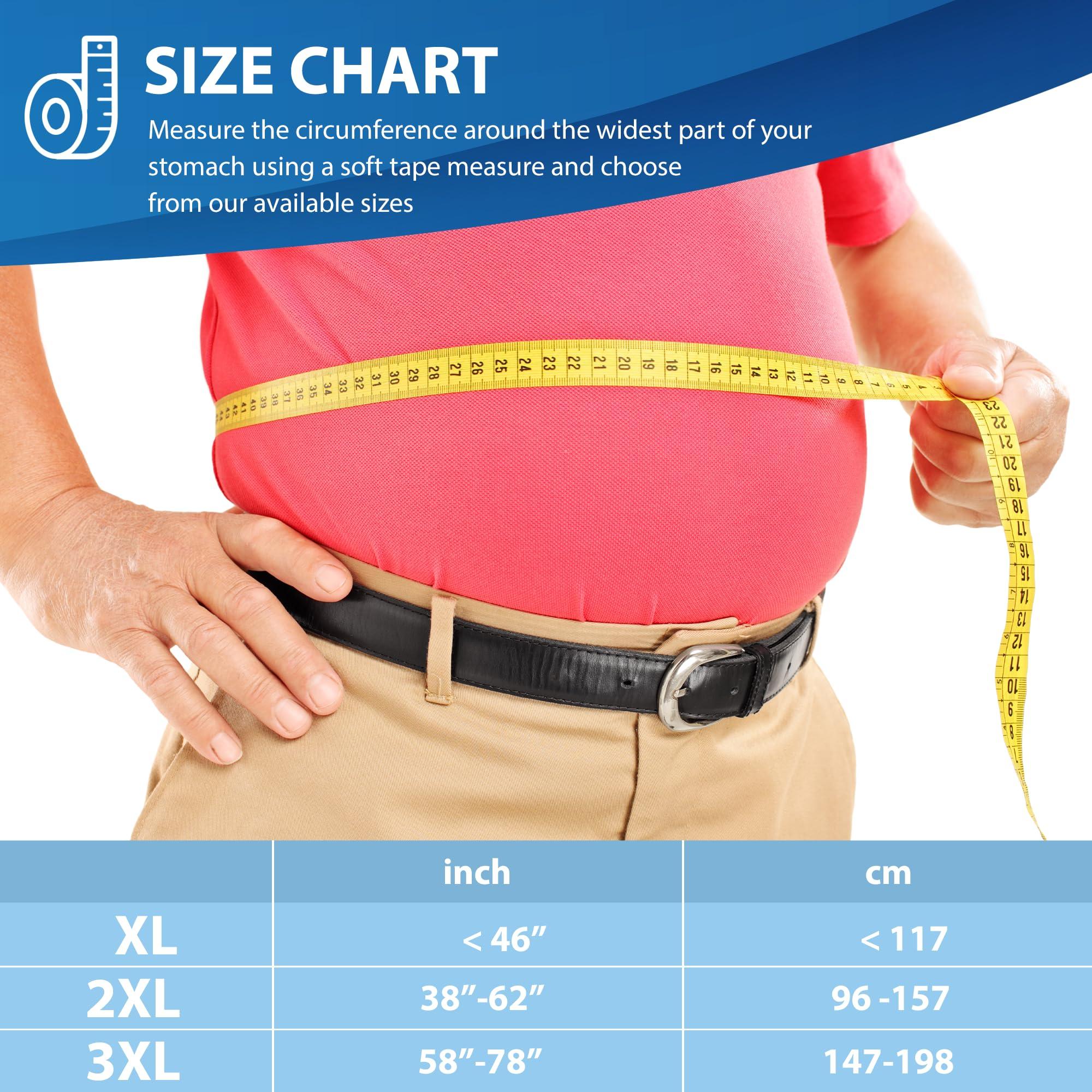 ORTONYX ORTONYX 12\" Wide Abdominal Binder for Men and Women/Postpartum Postoperative Postsurgery Belly Compression Wrap / 524012 White XL Plus Size