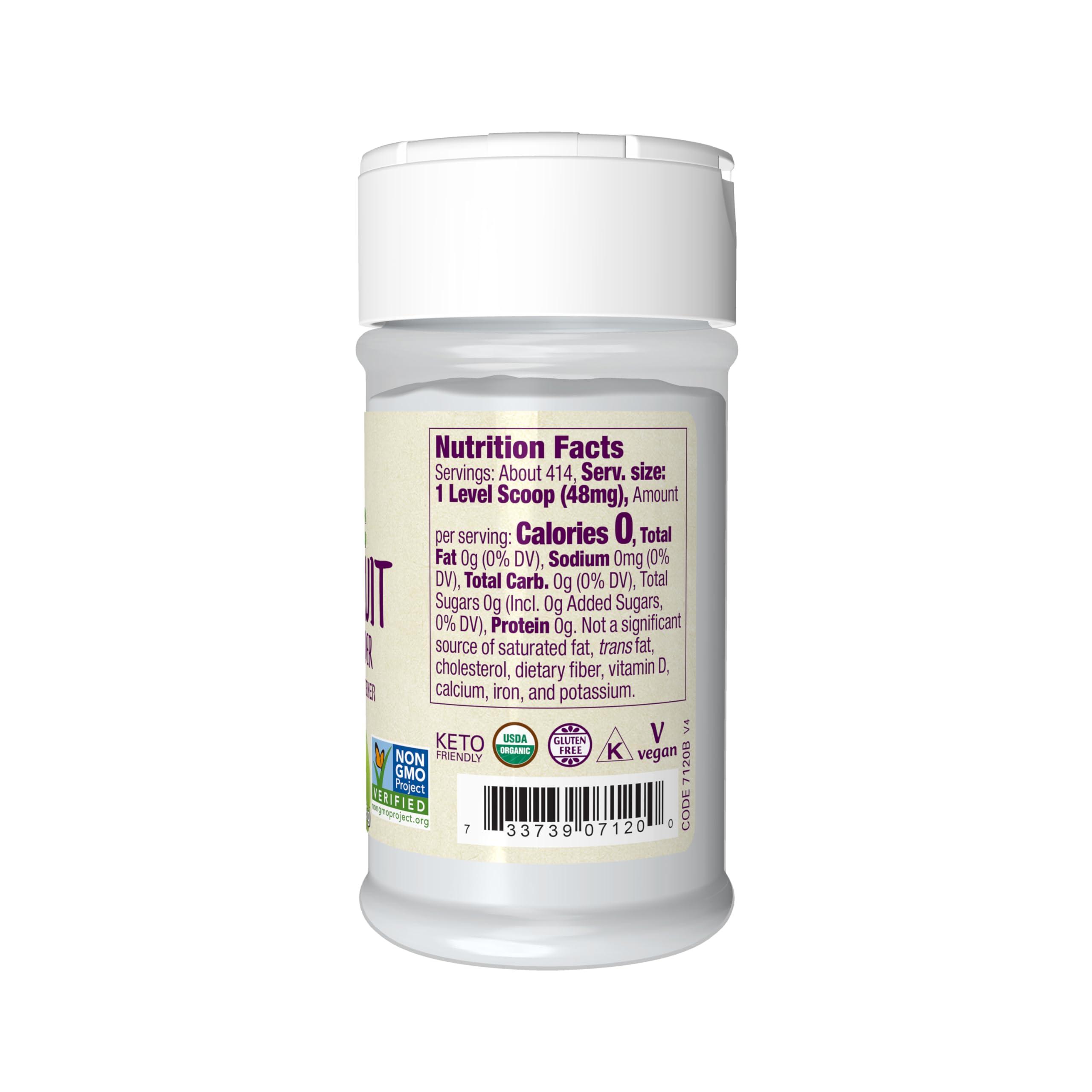 NOW NOW Foods, Certified Organic Monk Fruit Extract Powder, Zero Calorie Sweetener, Large Bottle for Serving Scoop, Certified Non-GMO, 0.7-Ounce