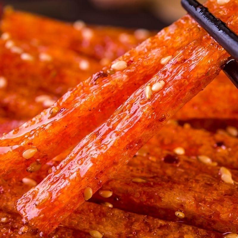 ZAOIAN Latiao Spicy Strips Nostalgia Spicy Small Gluten, Instant Classic hot&Spicy Flavor Chinese Special Snack Food, Ready to eat Delicious Snack, Vegan, 68g/2.39 Ounces per Pack (super Spicy,1 Pack)