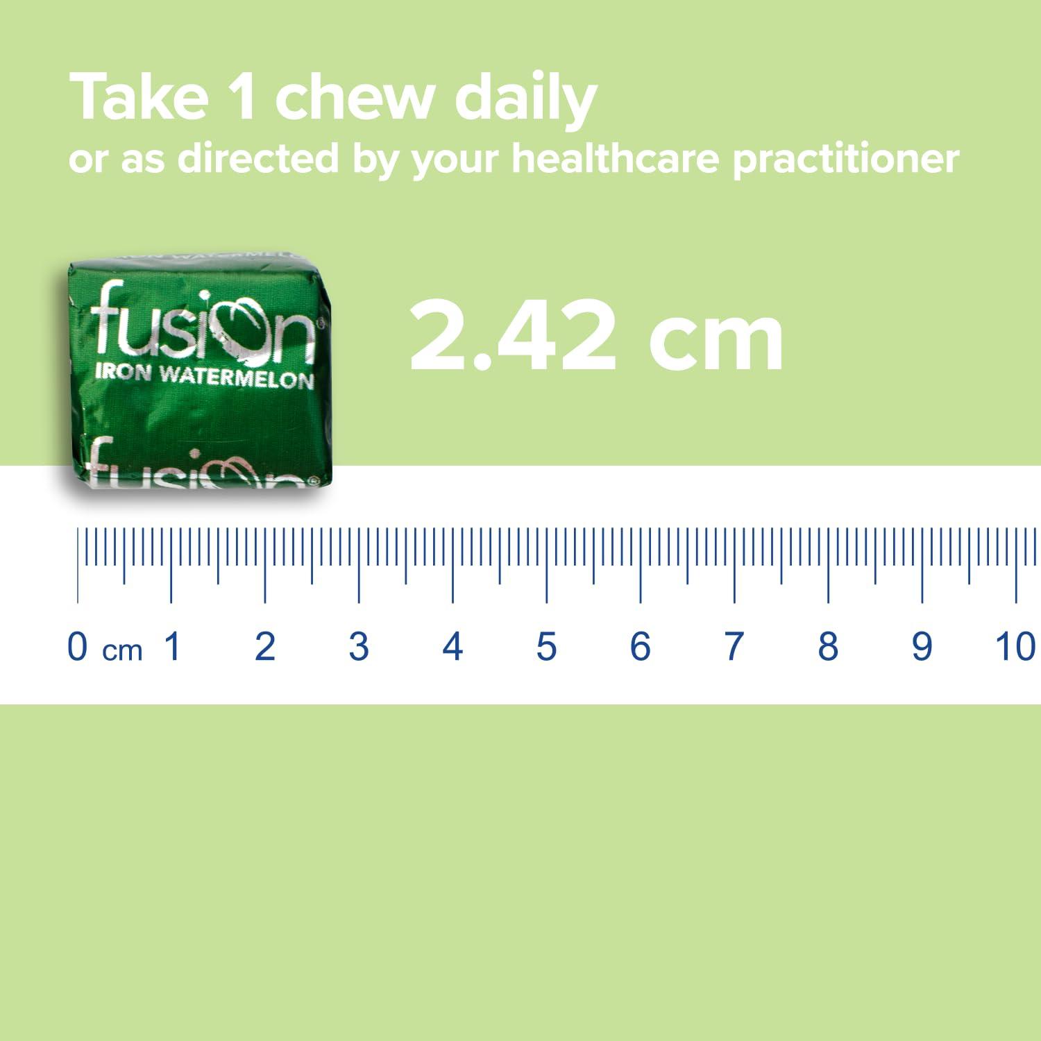 Fusion Lifestyle Fusion Lifestyle Iron Supplement for Women and Men, Watermelon Flavored Iron Soft Chew Plus Vitamin C for Iron Deficiency and Anemia, 1 Month Supply, 30 Count