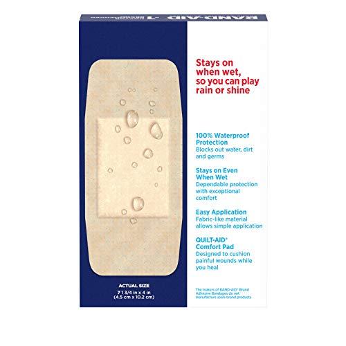 Band-Aid Band-Aid Brand Water Block Flex 100% Waterproof Adhesive Bandages for First-Aid Wound Care of Minor Cuts, Scrapes & Wounds, Ultra-Flexible Design, Sterile, Extra Large, 7 ct