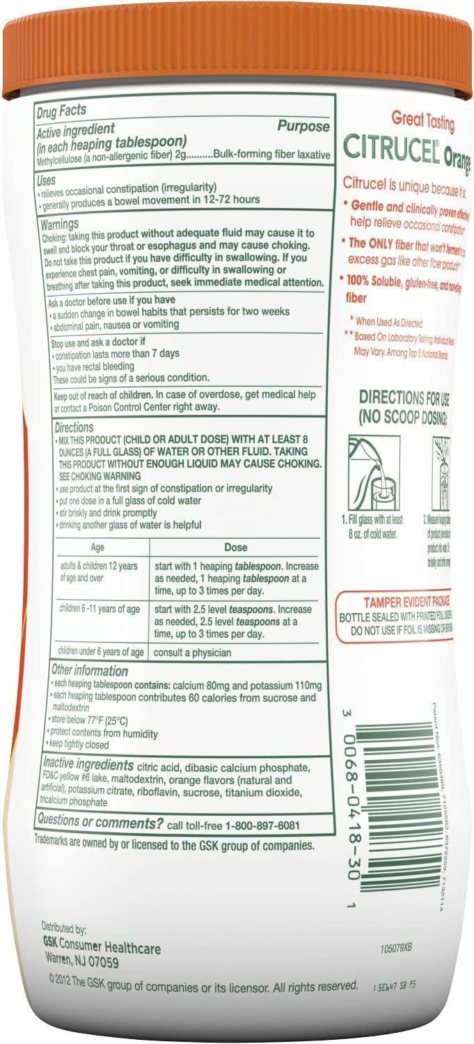CITRUCEL Citrucel Orange, 30 Ounce