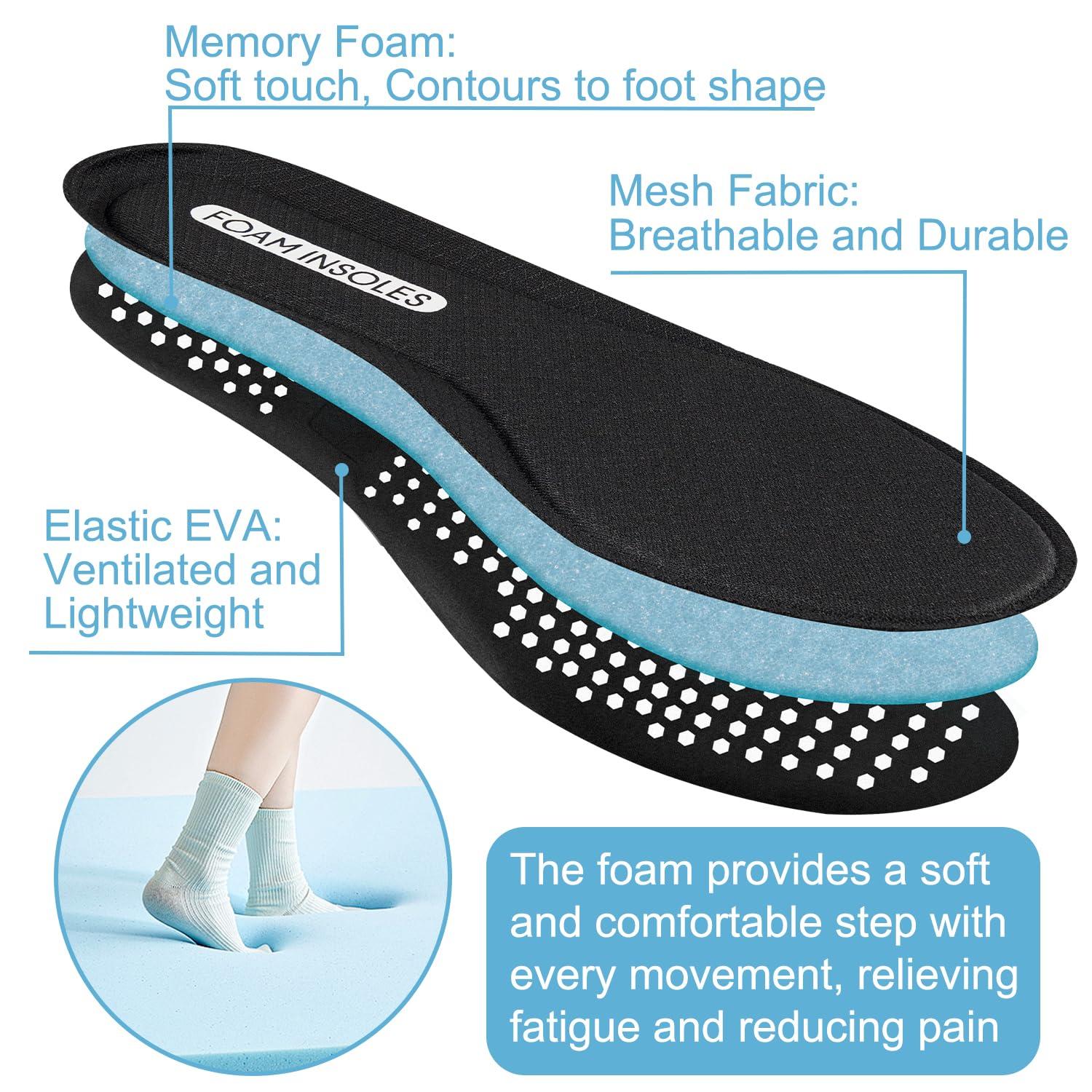 Endoto Memory Foam Insole for Skechers Shoes, Replacement Inserts for Men\'s Sneakers(Size:US Men15-EU49.5)