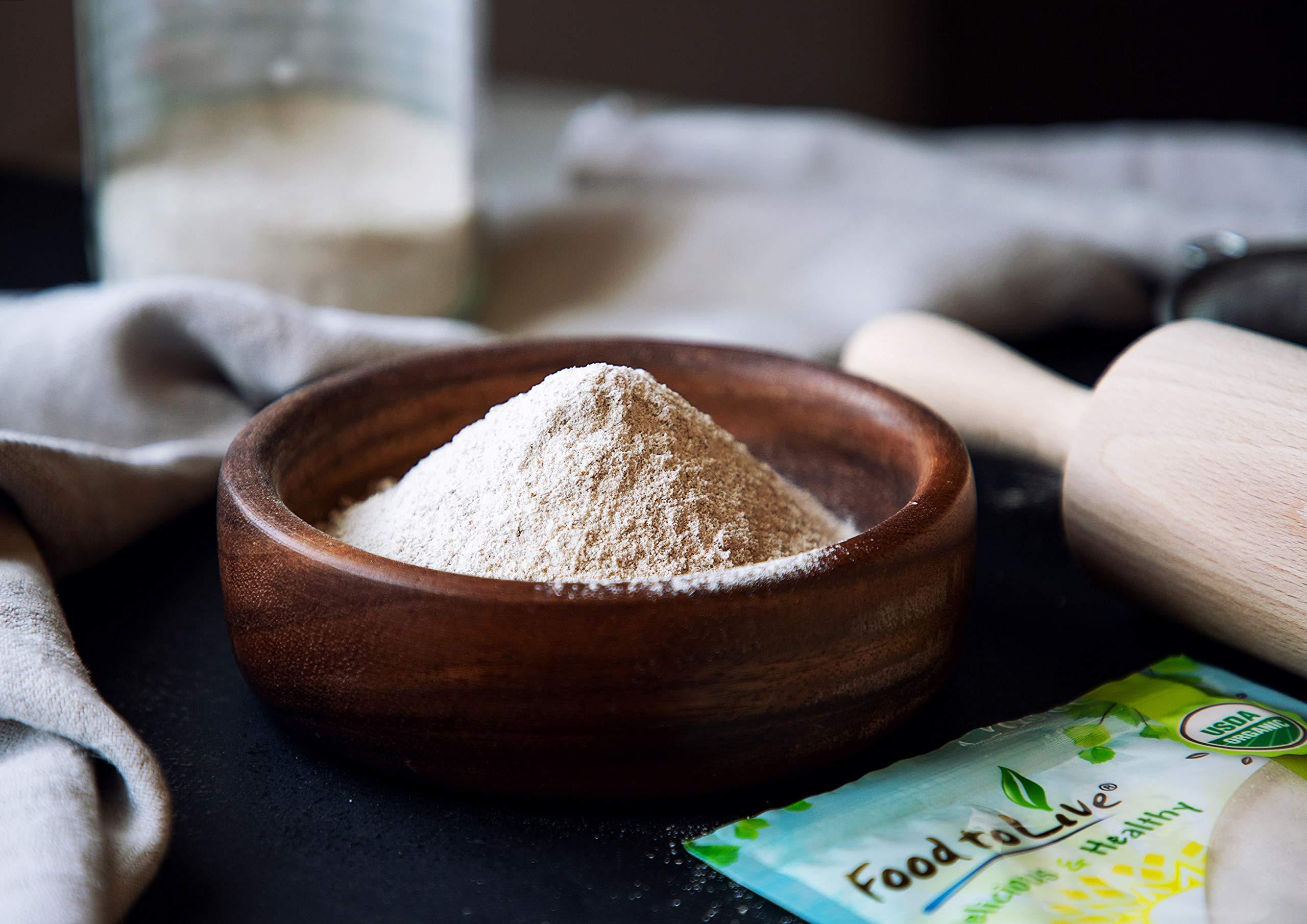 Food to Live Food to Live Organic Dark Rye Flour, 12 Pounds Whole Grain, Non-GMO, Stone Ground, Kosher, Raw, Vegan, Bulk, Great for Baking Bread, Product of the USA