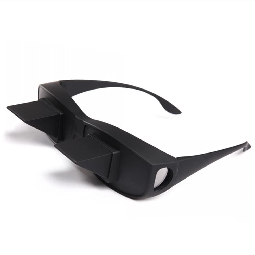 heeguosons Lazy Reading Glasses Prism Glasses Lying Down in Bed Prism Spectacles Horizontal Eyeglasses for Reading Watching TV, Unisex
