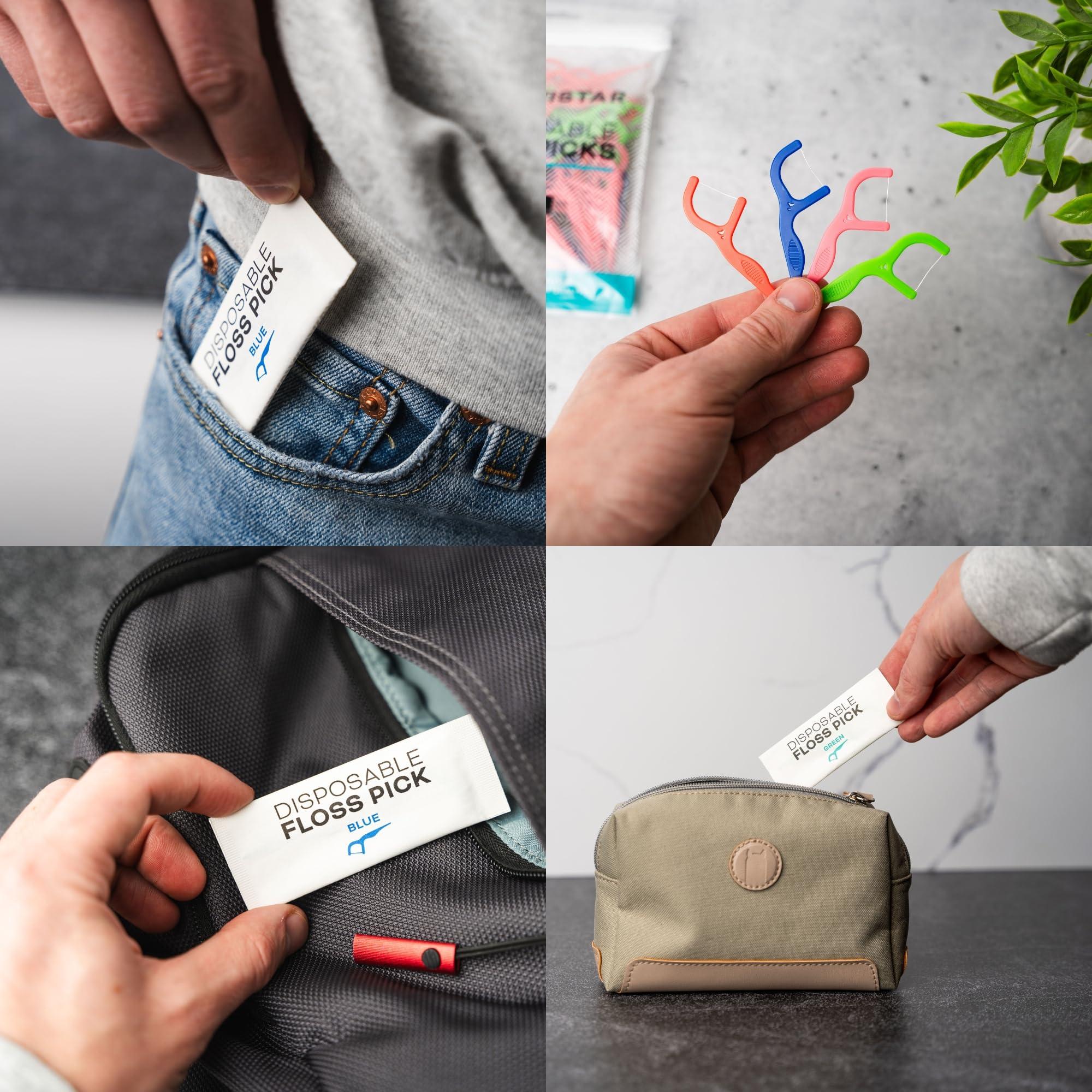 Avistar 150 Individually Wrapped Floss Picks - Pink Travel Floss Picks - Easy Grip Disposable Floss Picks - Dental Flossers for Teeth - Gently Removes Plaque & Food Particles Between Teeth