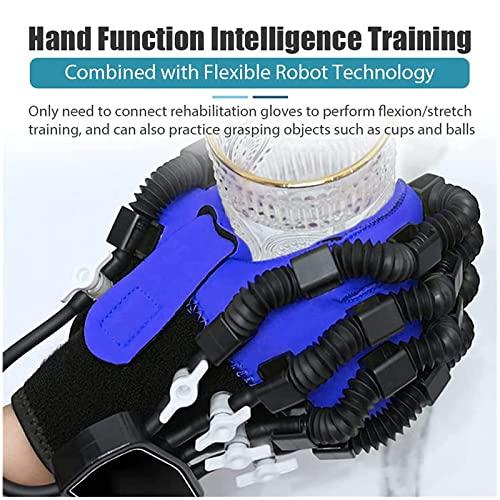 Susisang Both Hands Rehabilitation Robot Gloves Electric Glove Finger Orthoses Soft Resting Hand Splint for Flexion Contracture LCD Touch Screen/Timing/Intensity Can Be Adjusted (M)