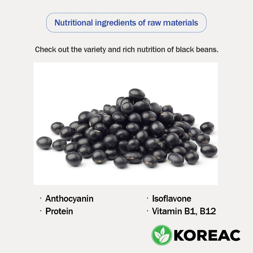 KOREAC KOREAC_ Korean Roasted Black Soy Bean Powder 300g(10.6 oz), 100% Natural, Nourishing Black Food, Rich & Savory, (300g(10.6 oz)_1Pack)