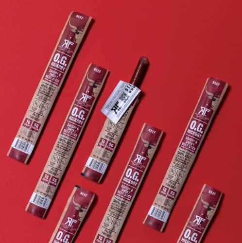 RIGHTEOUS FELON Righteous Felon Meat Sticks | 100% Beef Sticks | Gluten Free & Keto Meat Sticks | Low Sugar & High Protein Meat Sticks | Healthy Snack for Adults | Jerky Gifts for Men | OG Hickory, 10 Pack
